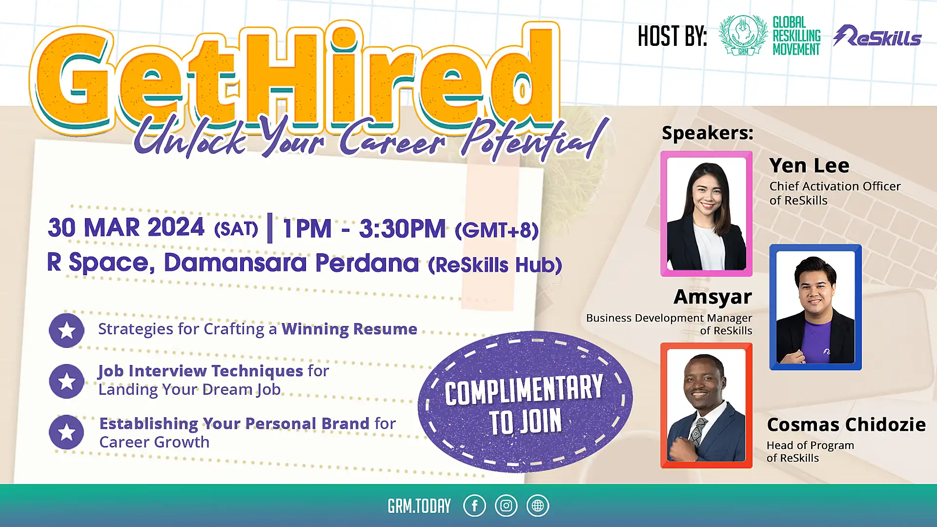 GetHired Workshop - Unlock Your Career Potential - ReSkills